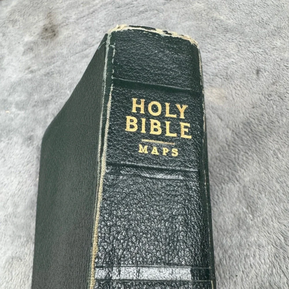 American Bible Society Holy Bible KJV 1950 Green Hardcover Fair Maps‎ 1951